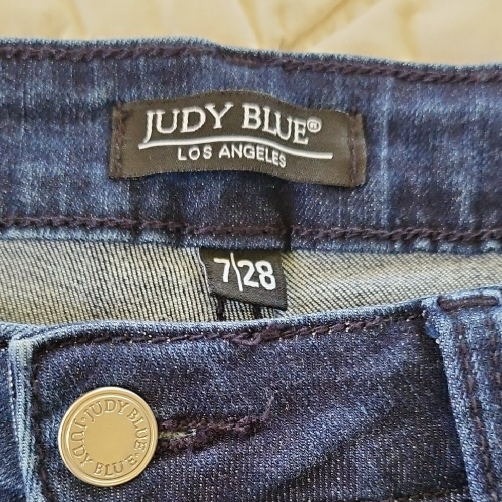 Judy Blue Slightly Distressed Straight Leg Jeans- Size 7/28 - Picture 7 of 8